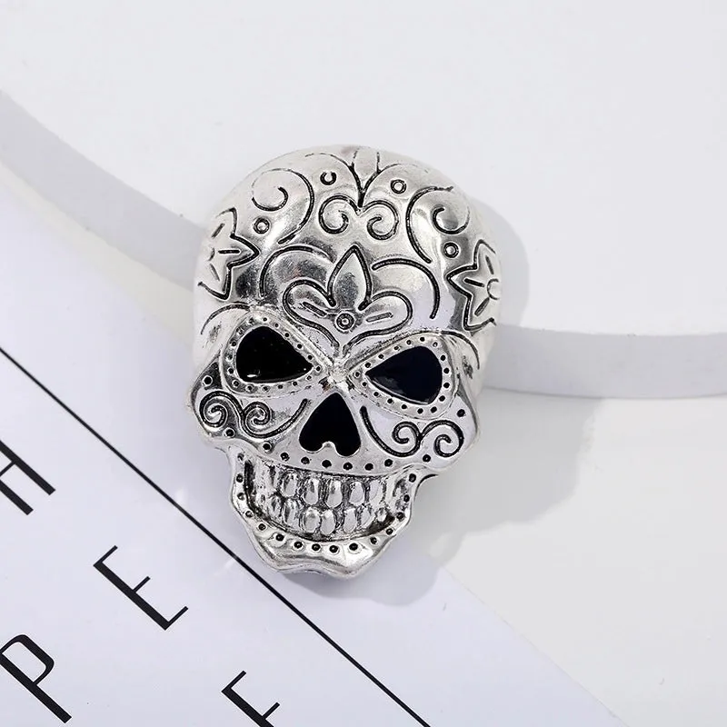 Retro Skull Alloy Enamel Artificial Diamond Unisex Brooches