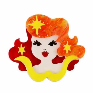 Retro Star Acrylic Brooch