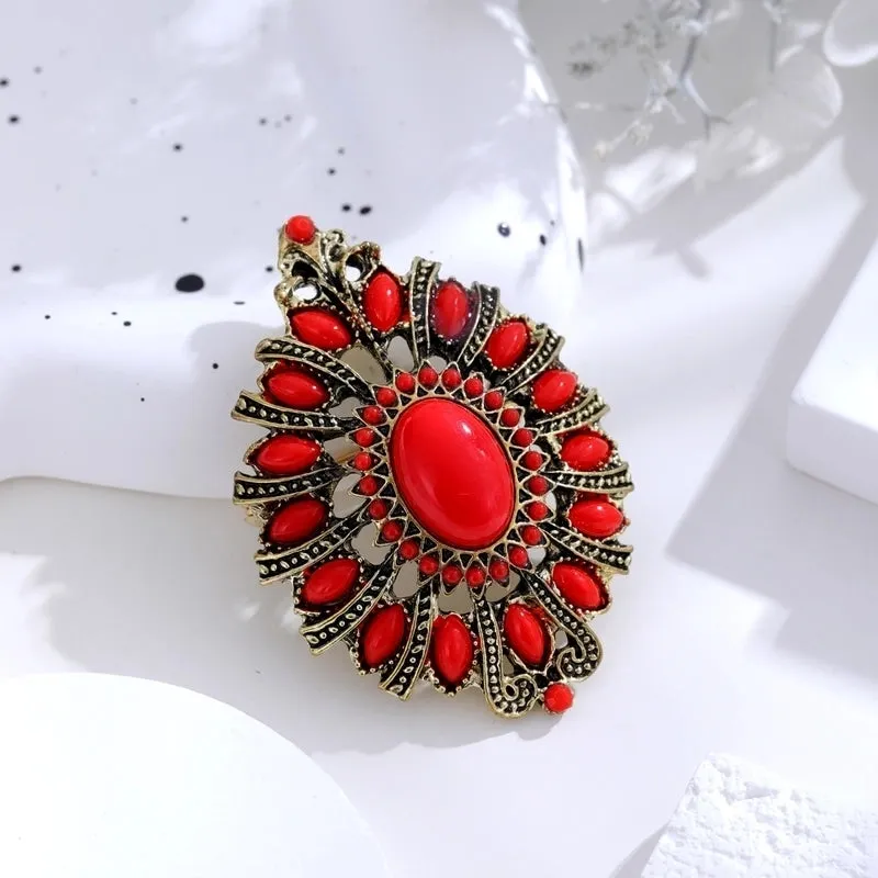 Retro Streetwear Fruit Flower Alloy Inlay Rhinestones Unisex Brooches