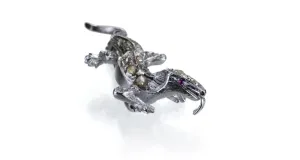 Rose Cut Diamond Lizard Pin