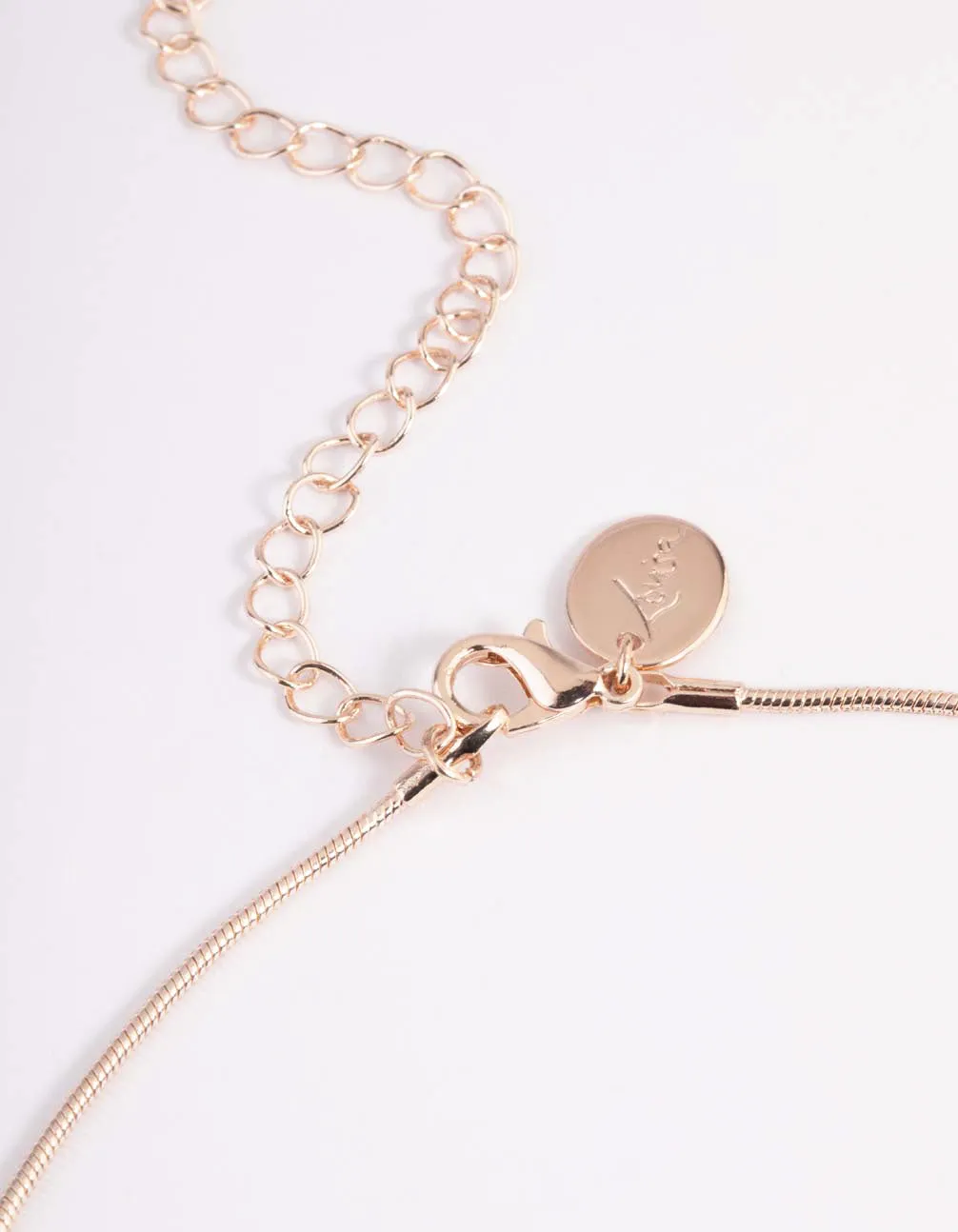 Rose Gold Rose Quartz Shard Snake Chain Necklace