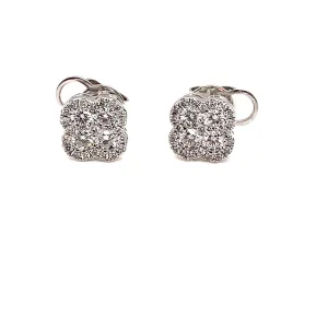 Round Brilliant Cut Diamond Clover Earrings