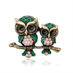 SB191 - Retro owl animal brooch