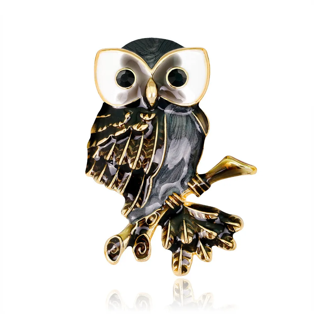 SB315 - Retro owl brooch