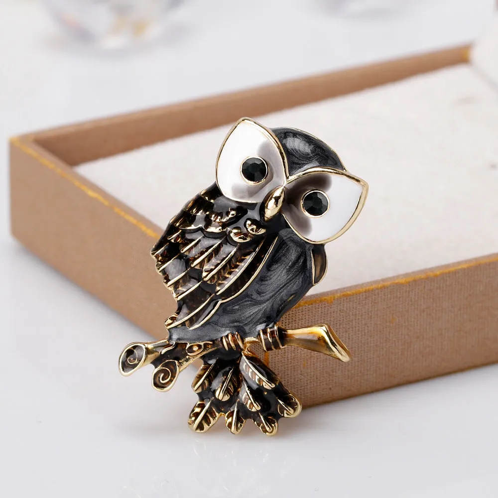 SB315 - Retro owl brooch