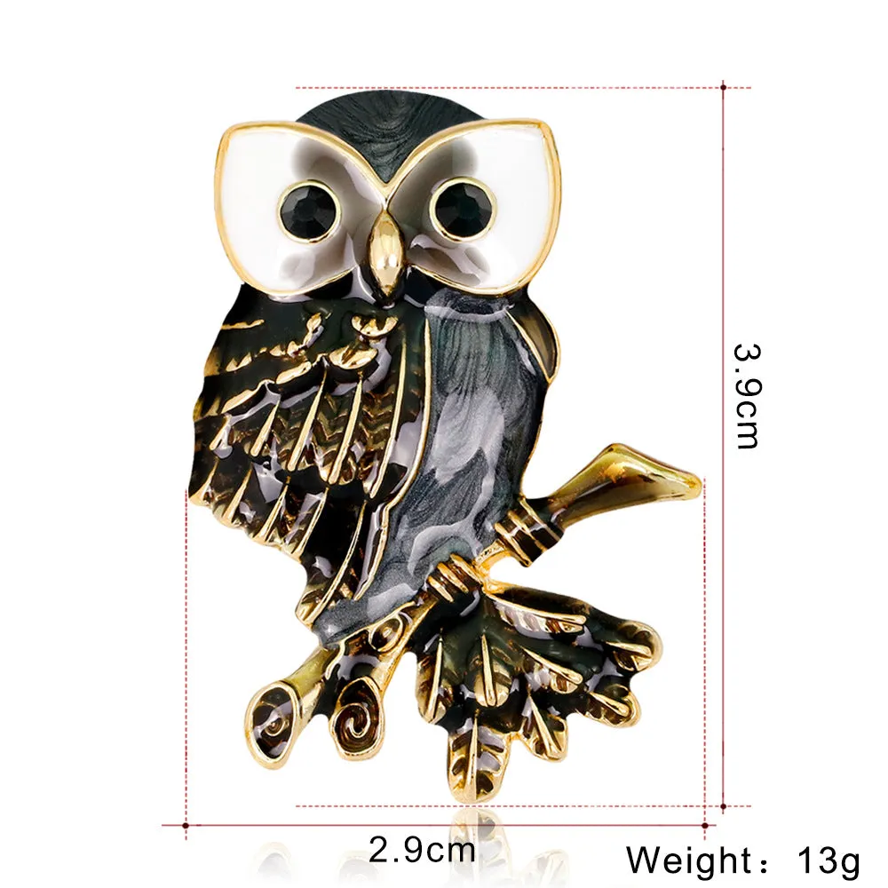 SB315 - Retro owl brooch