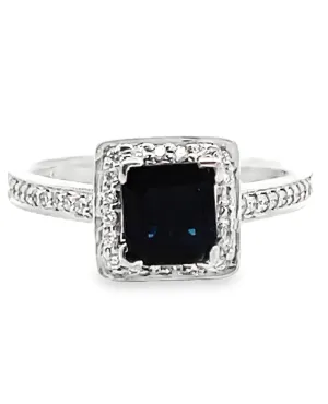 Scott Kay 14K White Gold 'Contemporary' Engagement Ring with Center Sapphire