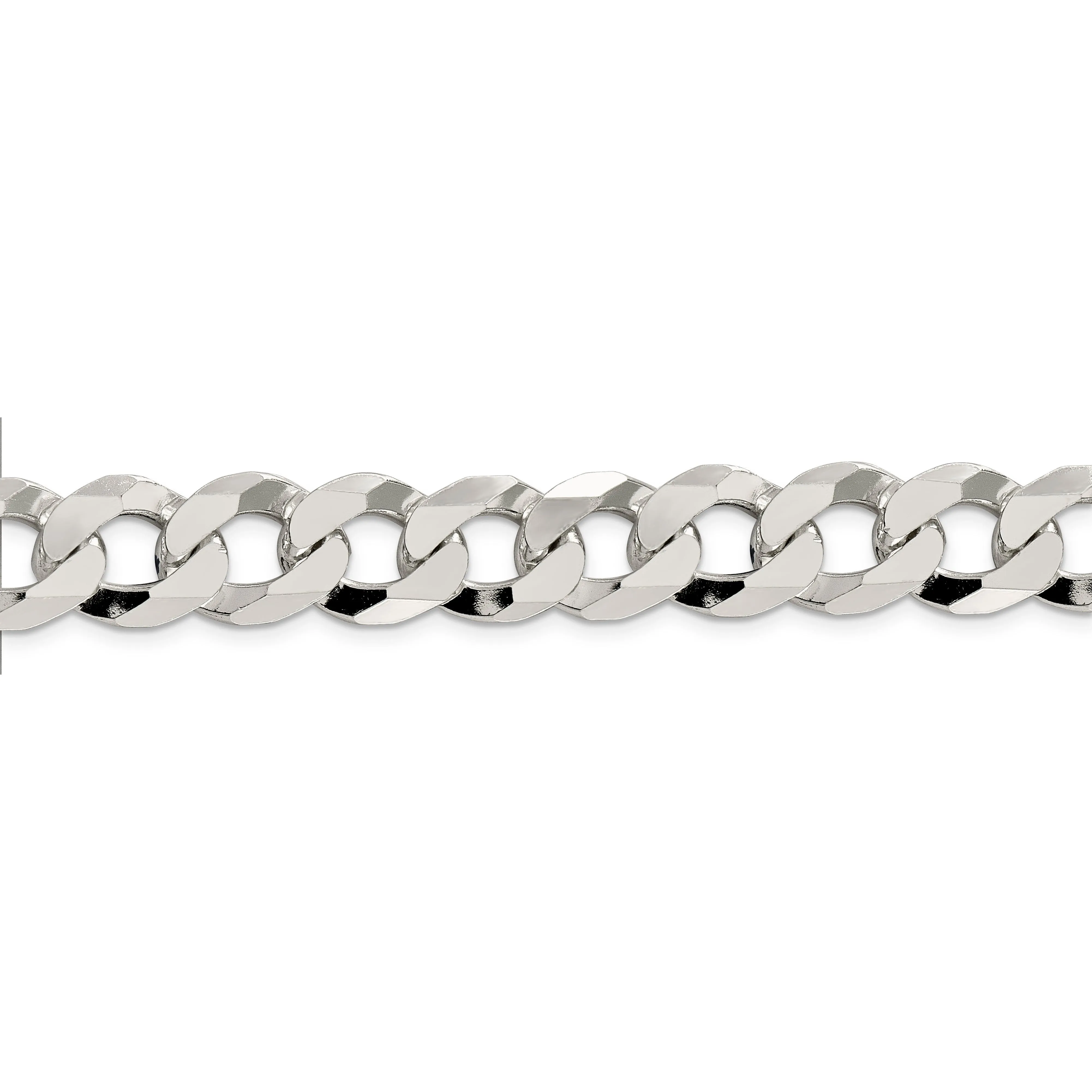 Silver 13.00-mm Solid Beveled Link Curb Chain