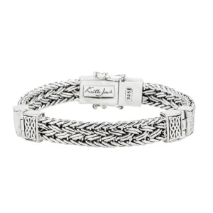 Silver Dragon Weave Eternity Hinged Bracelet