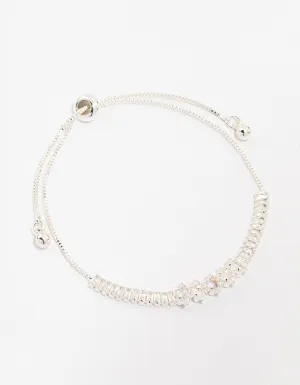 Silver Plated Brass  Tennis Marquise Baguette Bracelet