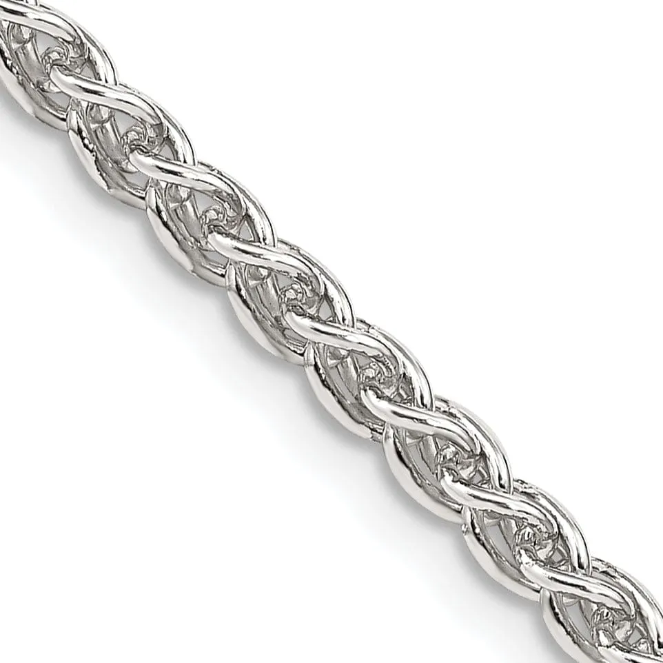 Silver Polished 3.00-mm Solid Round Spiga Chain