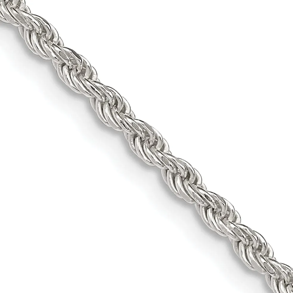 Silver Polished D.C 2.25-mm Solid Rope Chain