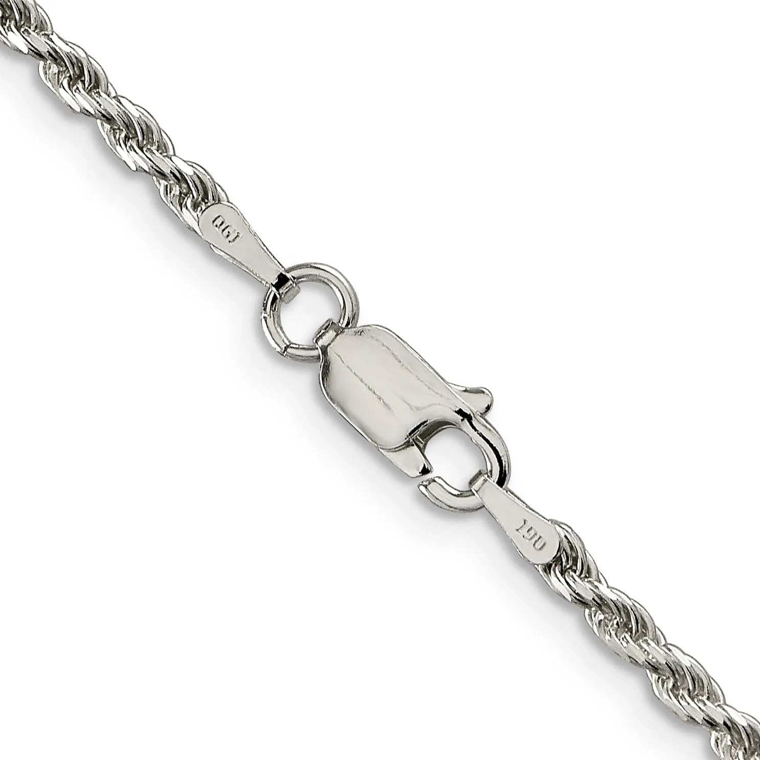 Silver Polished D.C 2.25-mm Solid Rope Chain