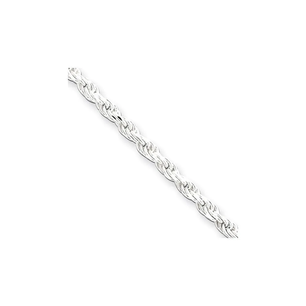 Silver Polished D.C 2.25-mm Solid Rope Chain