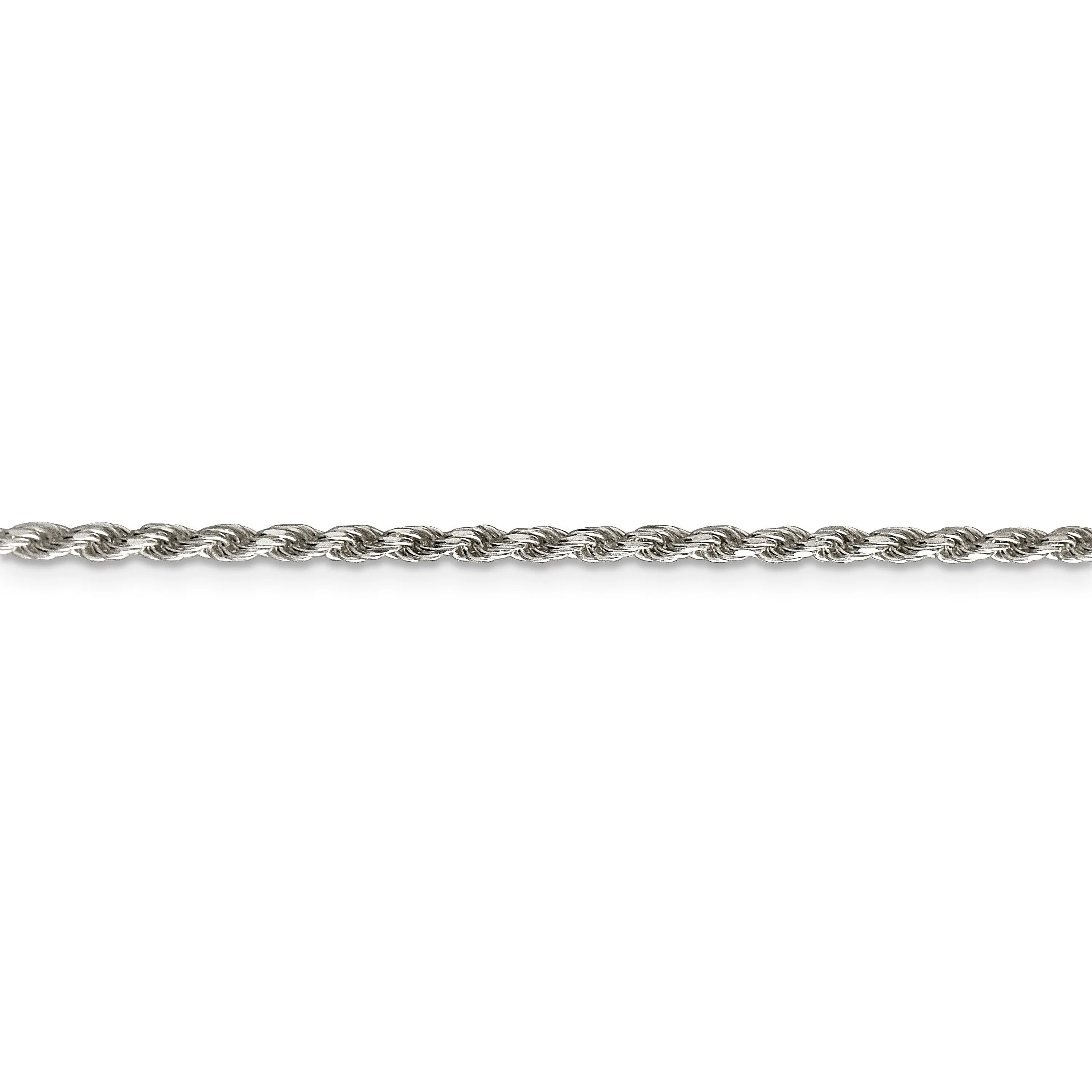 Silver Polished D.C 2.25-mm Solid Rope Chain