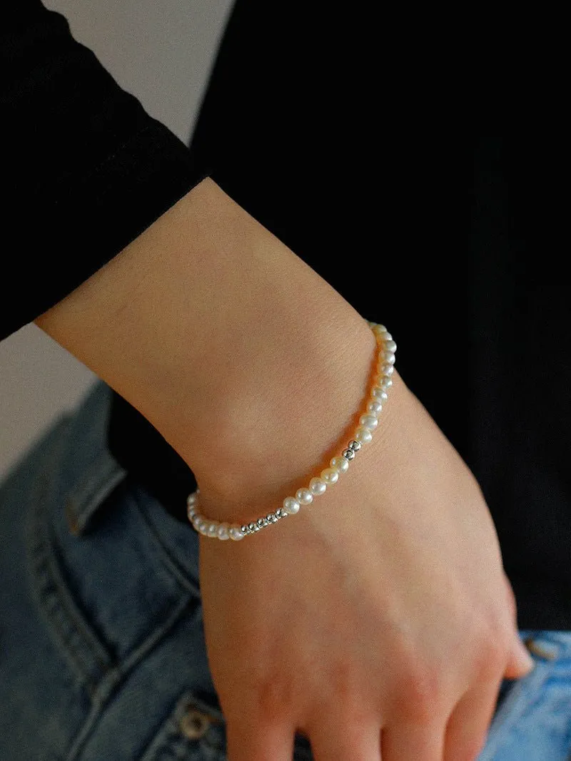 Simple Elegant Ot Pearl Silver Bracelet