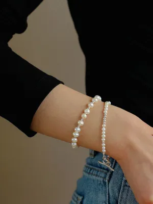 Simple Elegant Ot Pearl Silver Bracelet