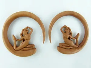 Singing Sirens Wood Stretch Earrings (Pair) - A047