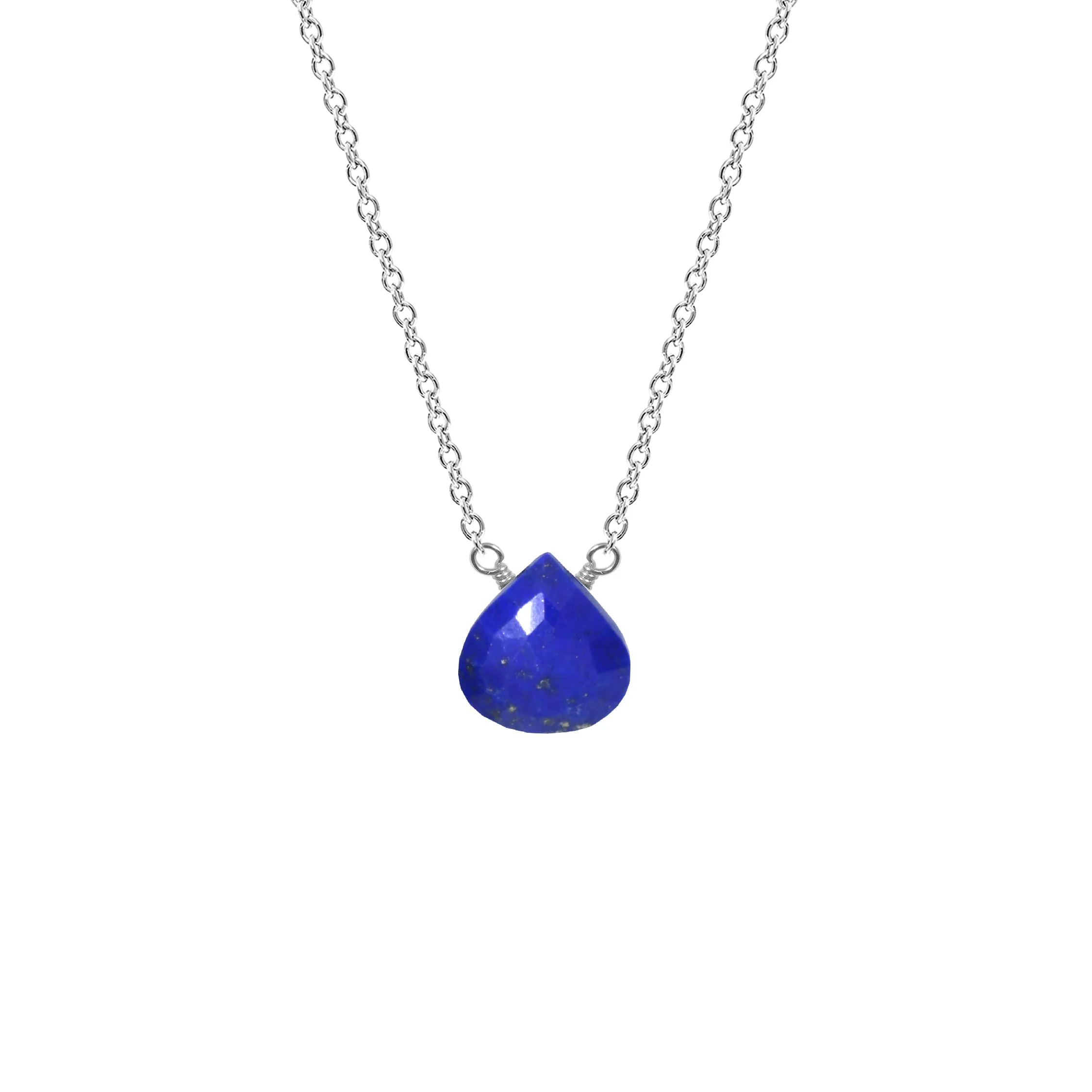 Single Drop Gemstone Necklace (Heart Shape)