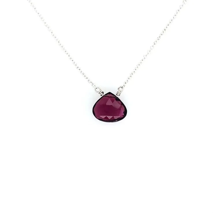 Single Drop Gemstone Necklace (Heart Shape)