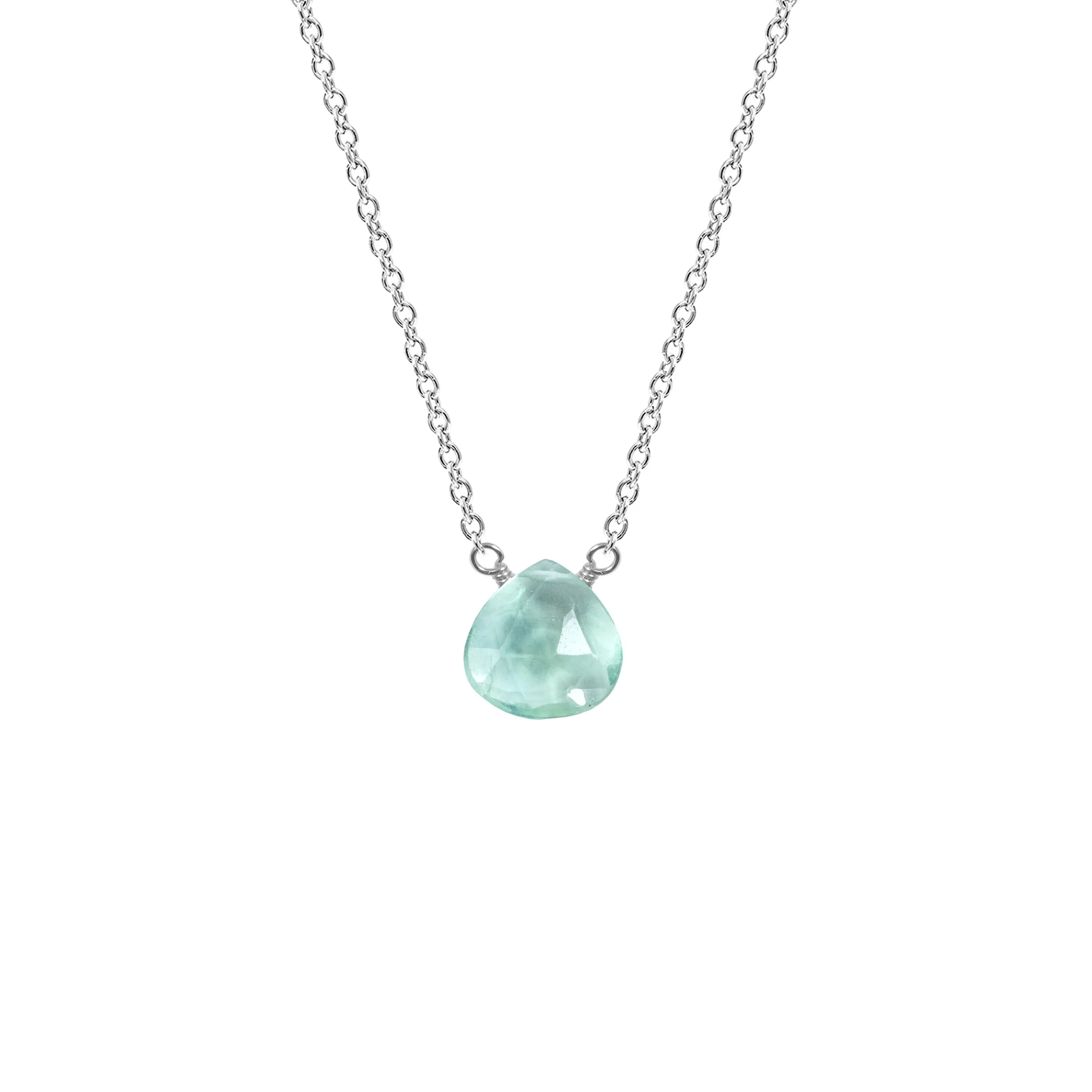 Single Drop Gemstone Necklace (Heart Shape)