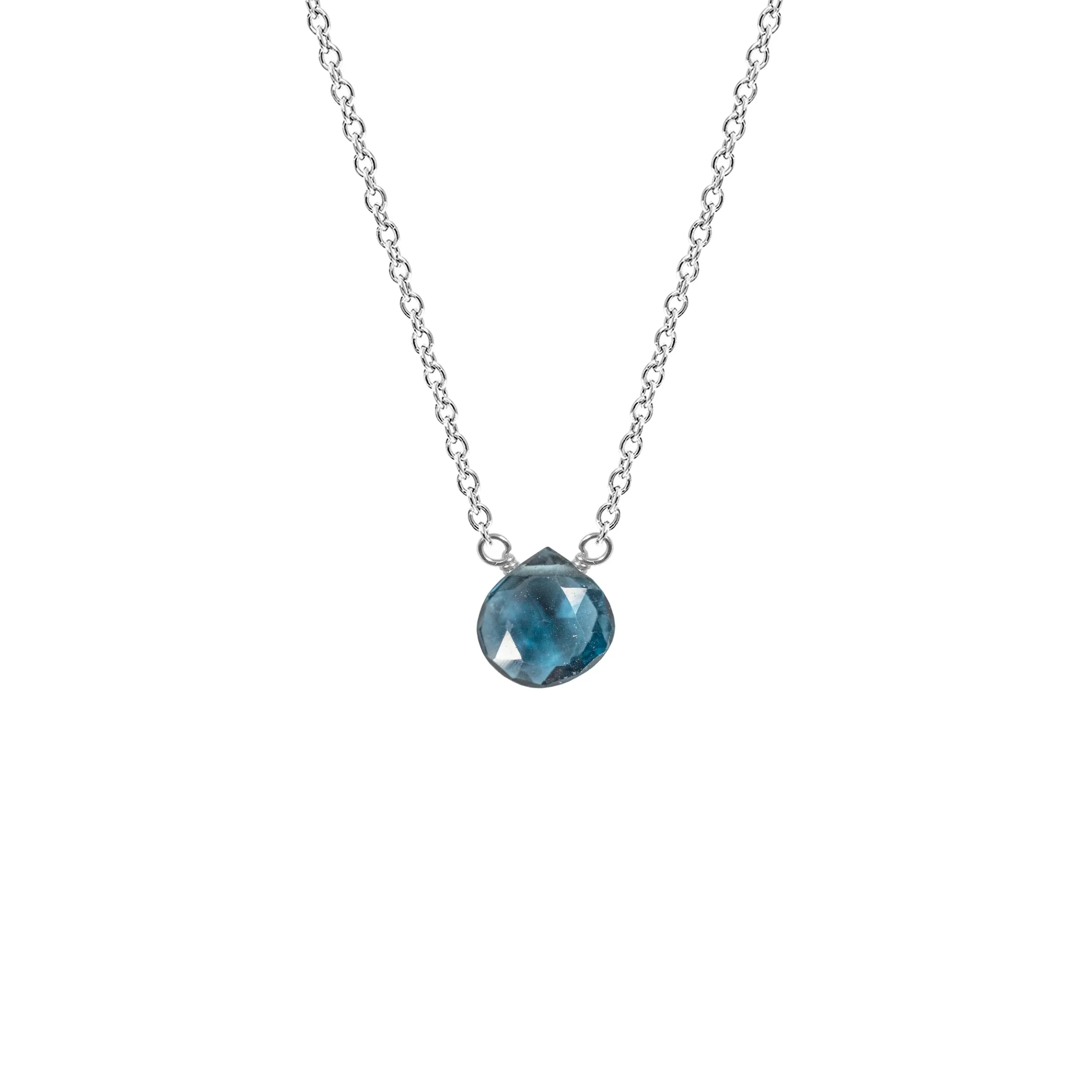 Single Drop Gemstone Necklace (Heart Shape)