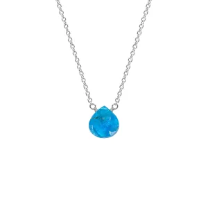 Single Drop Gemstone Necklace (Heart Shape)