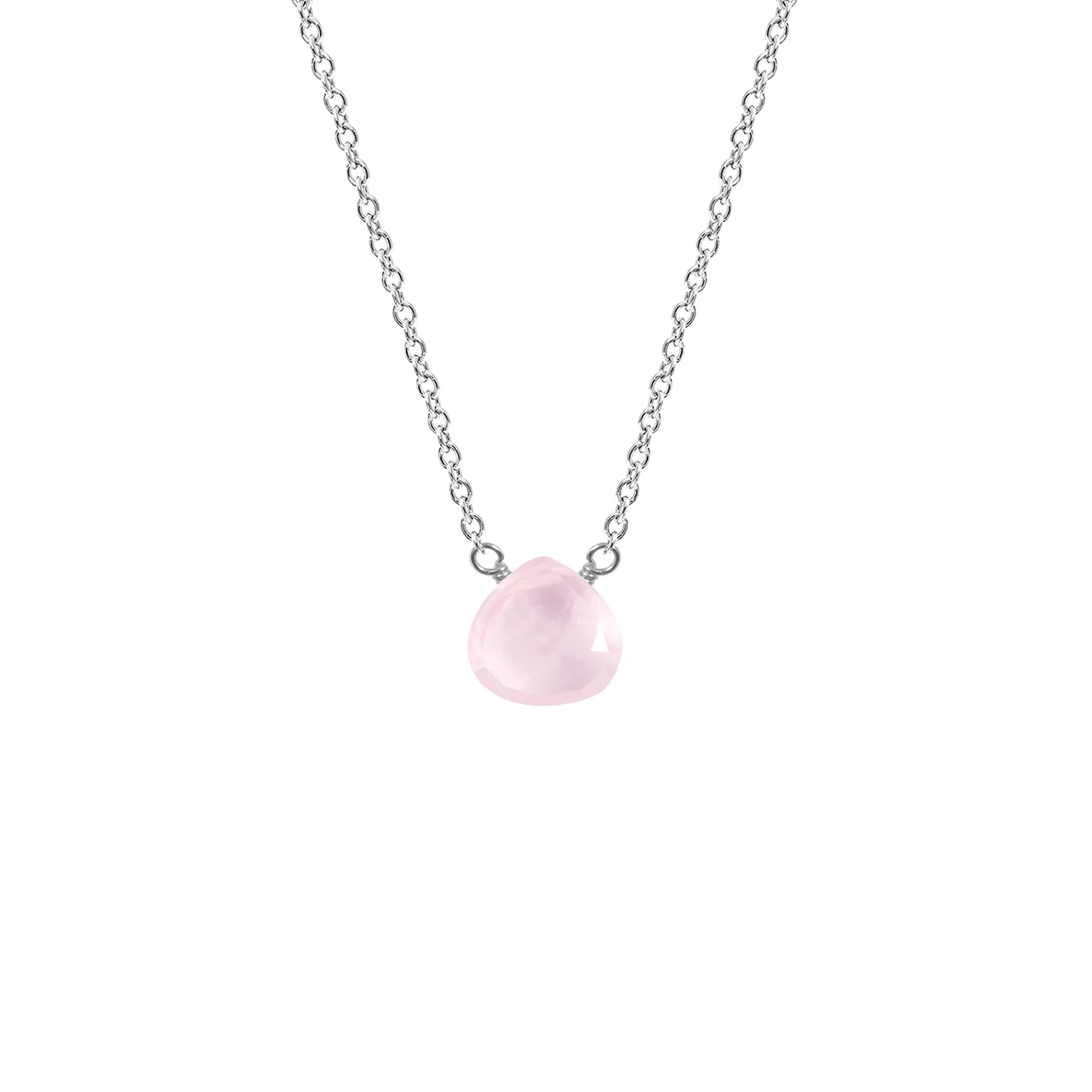 Single Drop Gemstone Necklace (Heart Shape)