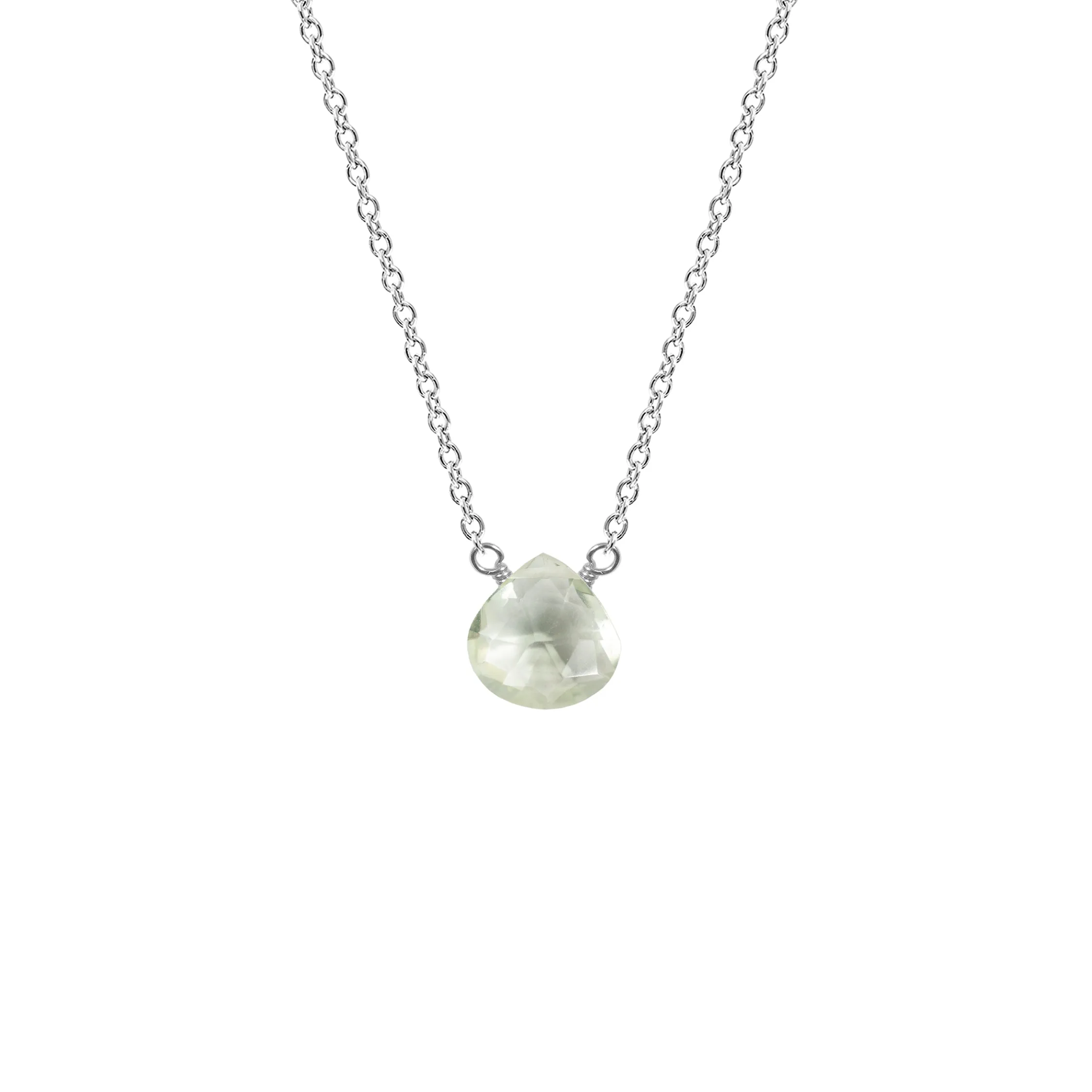 Single Drop Gemstone Necklace (Heart Shape)