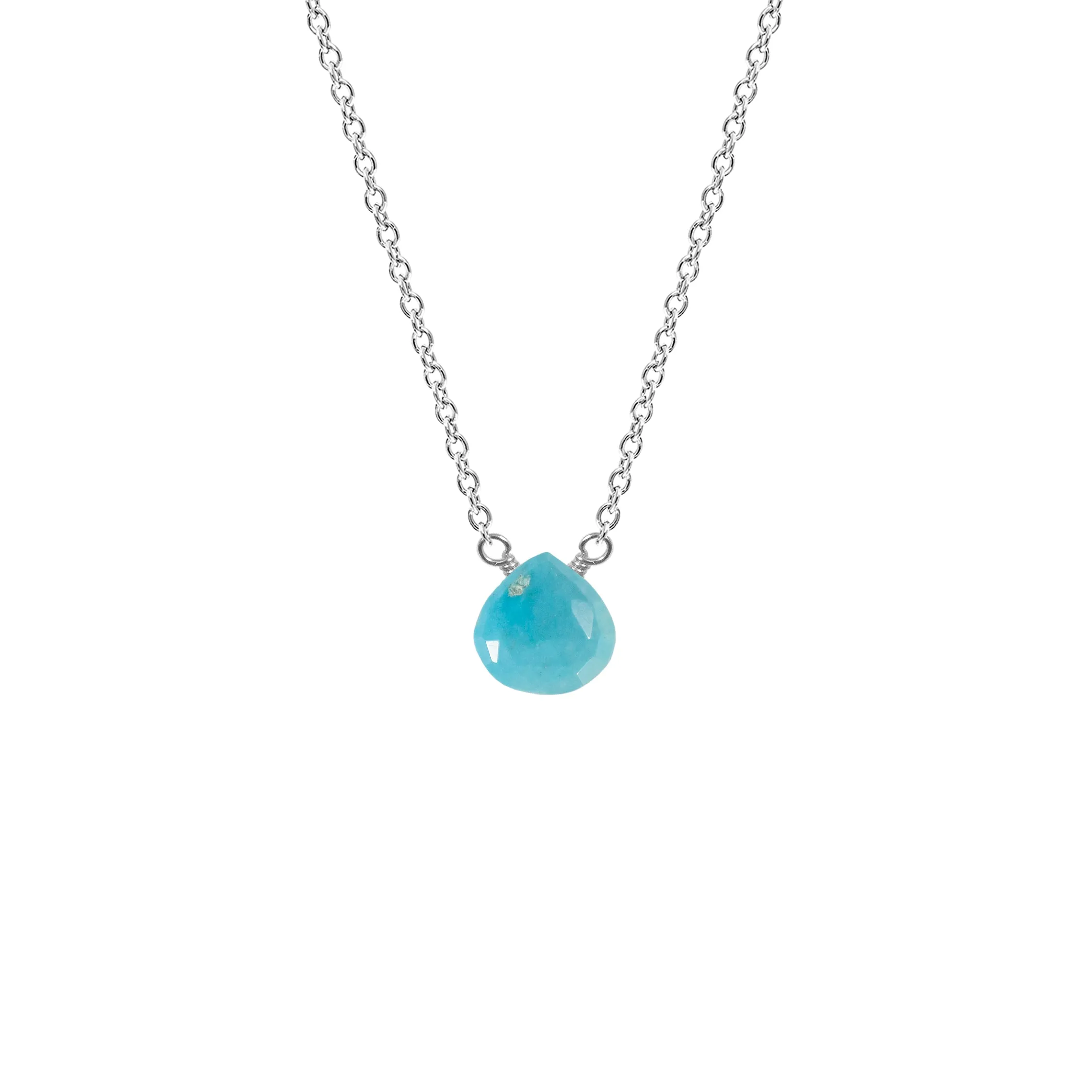 Single Drop Gemstone Necklace (Heart Shape)