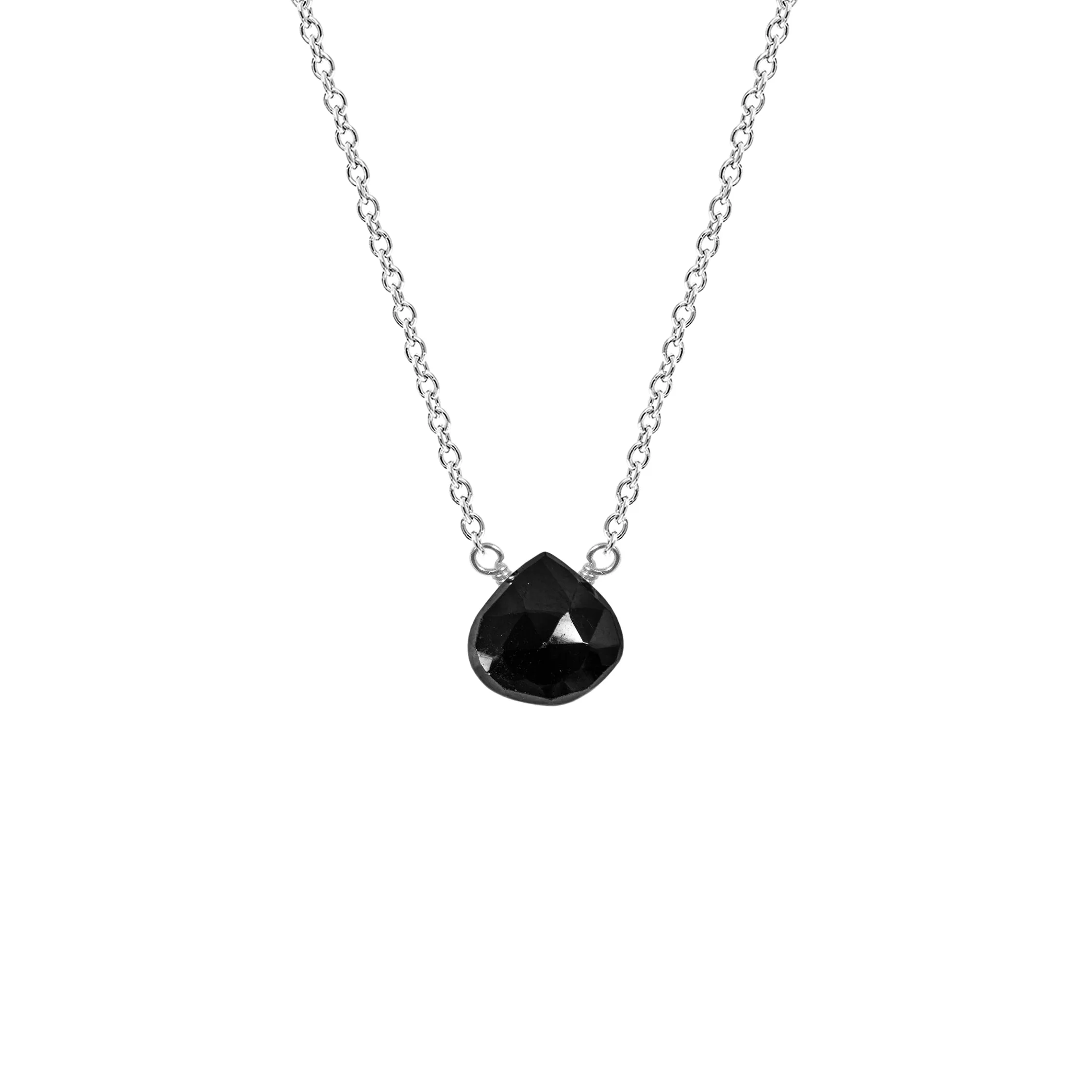 Single Drop Gemstone Necklace (Heart Shape)