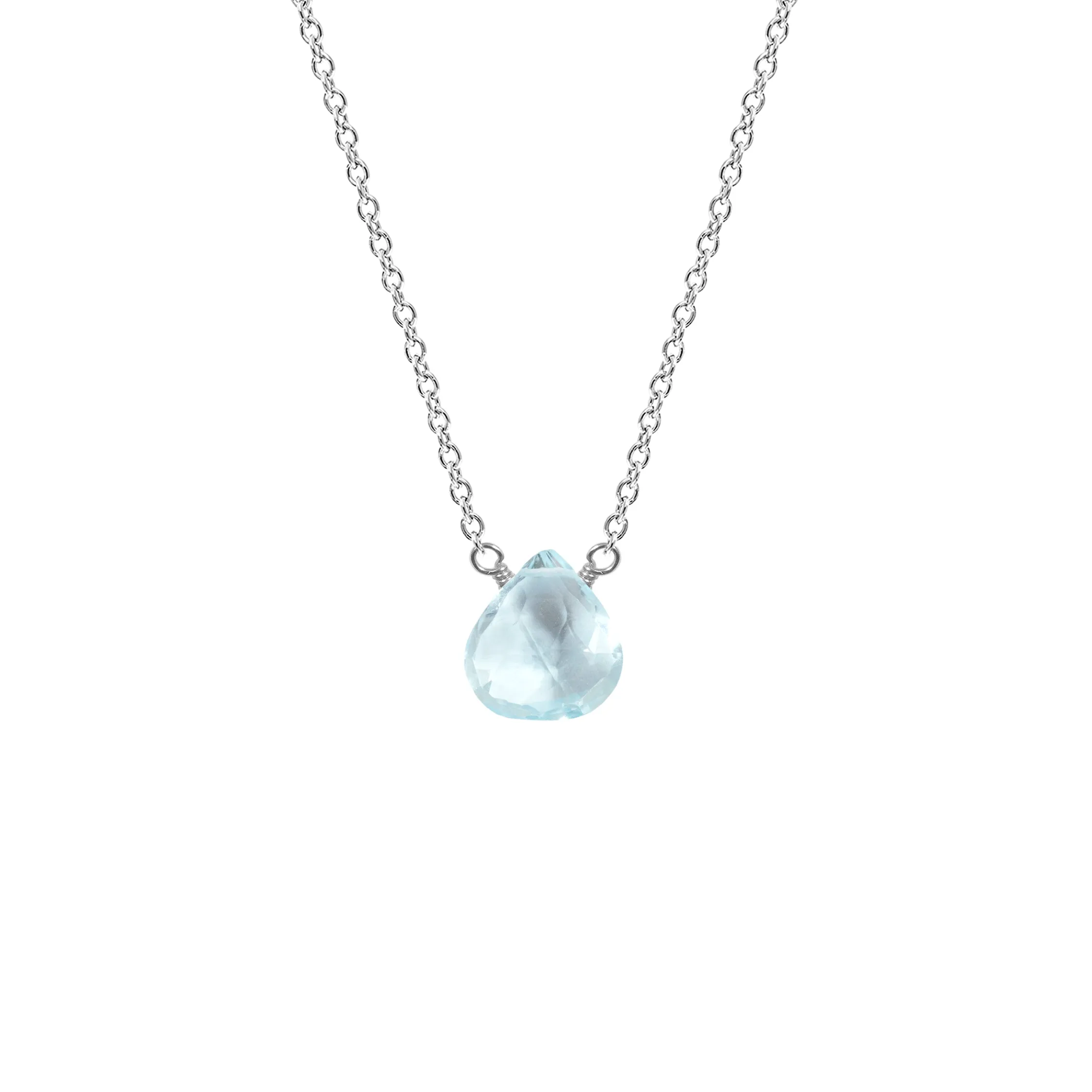 Single Drop Gemstone Necklace (Heart Shape)