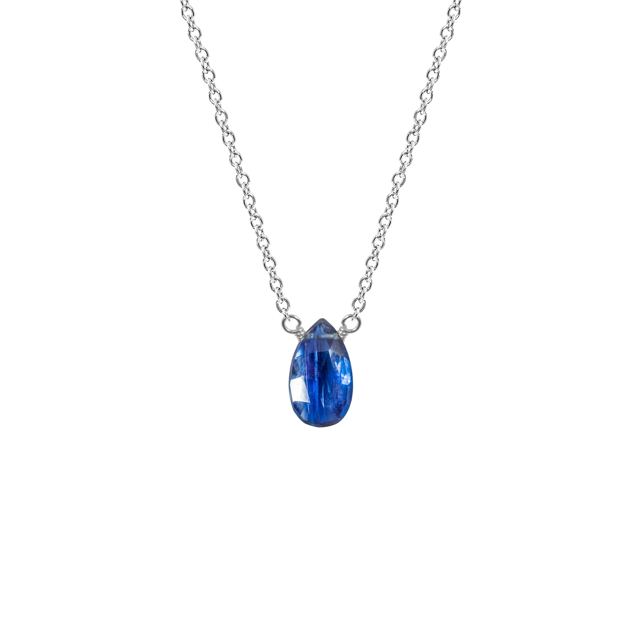 Single Drop Gemstone Necklace (Pear Shape)