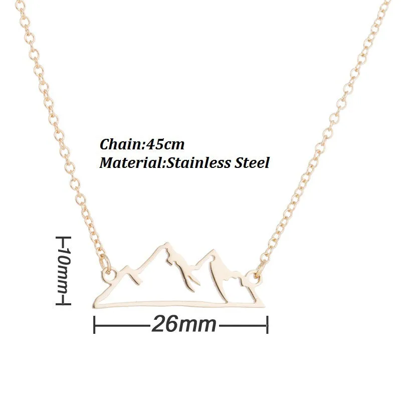 SISSLIA Fashion Wholesale Geometric Mountain Necklace Stainless Steel Fashion Popular Pendant Necklace For Women