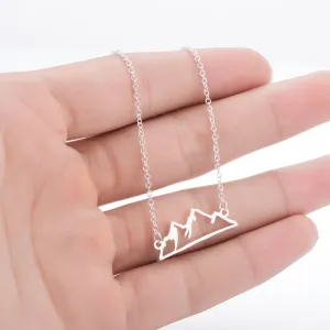 SISSLIA Fashion Wholesale Geometric Mountain Necklace Stainless Steel Fashion Popular Pendant Necklace For Women