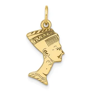 Solid 10k Yellow Gold Egyptian Head Pendant