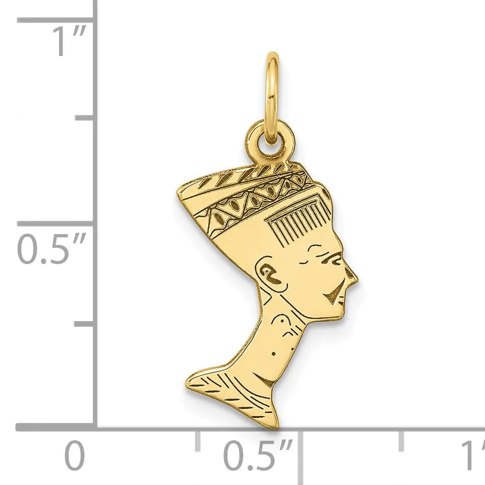 Solid 10k Yellow Gold Egyptian Head Pendant