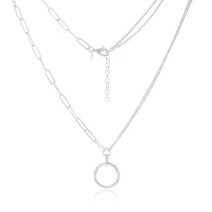 Sterling Silver Circle Of Life Pendnt On 42 3cm Fancy Chain