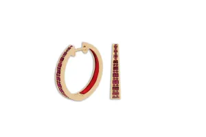 The Twist Ruby Enamel Hoop Earrings