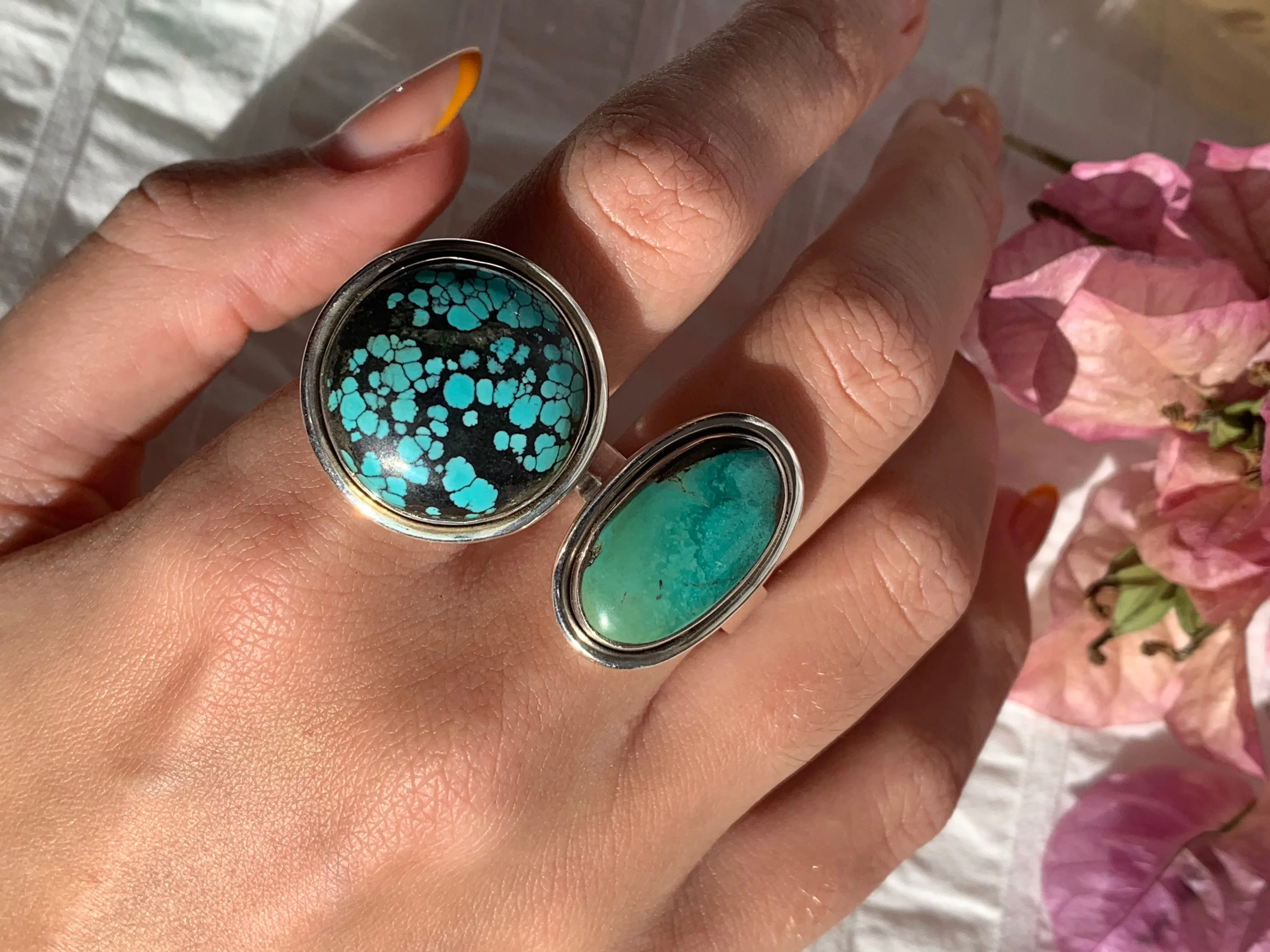 Tibetan Turquoise Brea Ring - Round/Oval (US 7.5 & 8.5)