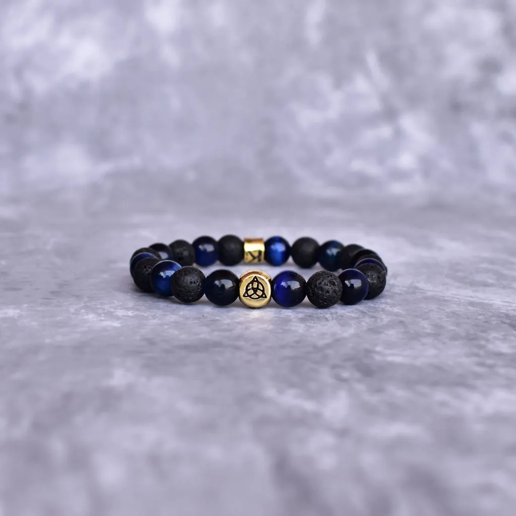 Trinity Magic - Blue Tiger's Eye & Lava Bracelets