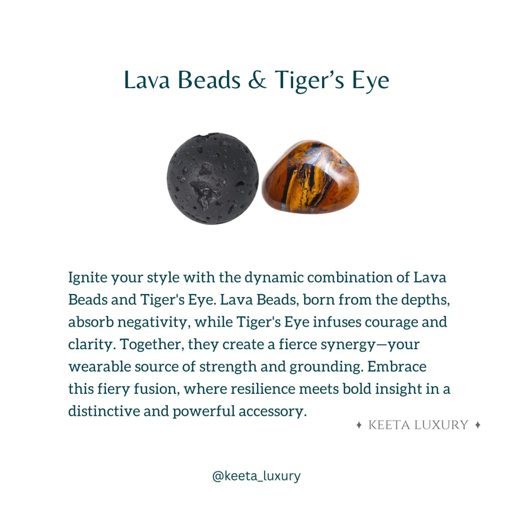 Trinity Magic - Blue Tiger's Eye & Lava Bracelets