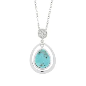 Unique & Co Silver Turquoise Pendant and Chain MK-881