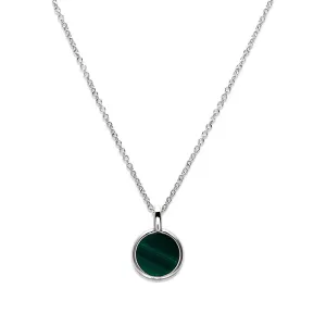 Unique & Co Sterling Silver Malachite Ladies Necklace MK-859