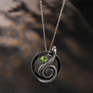 Unique Green Crystal Snake Necklace