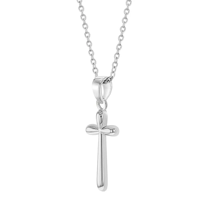 Unique Thin Cross Girls Pendant Necklace