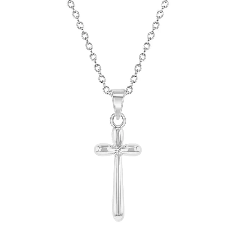 Unique Thin Cross Girls Pendant Necklace