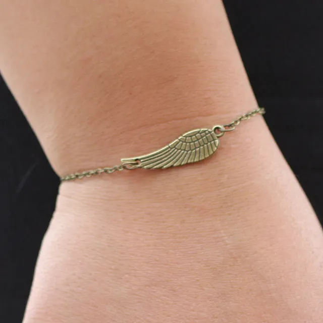 Vintage Wing Peace Dove Cross Owl Heart Feather Bracelets Bangle Men Women Charm Jewelry Girl Punk pulseras Valentine's Day Gift