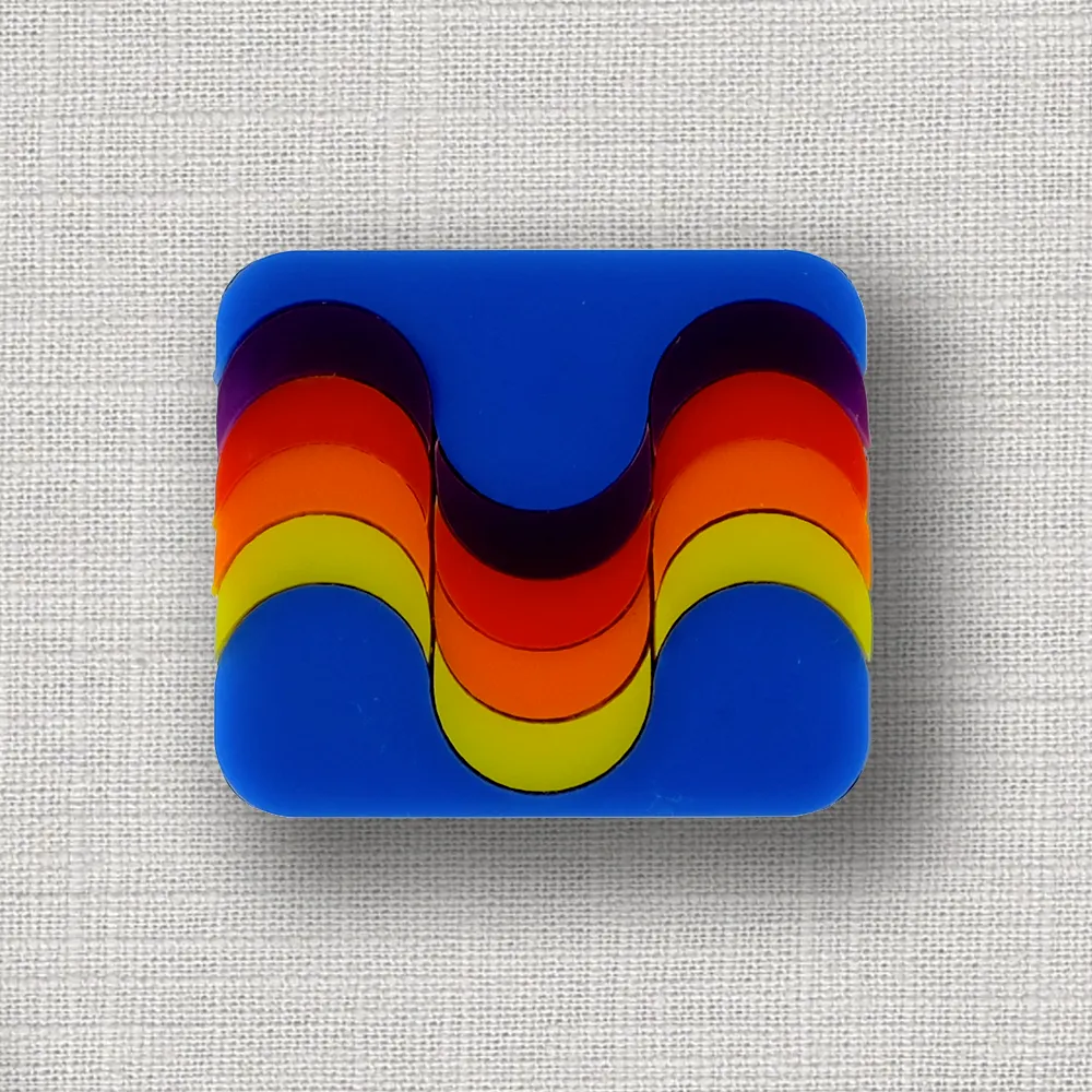 WAVES Acrylic & Wood Brooches