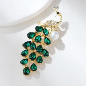 XSB041 - Retro Peacock Brooch